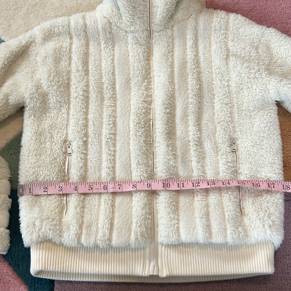 Athleta Willow Fleece Ivory Cozy Soft Full Zip Fuzzy Jacket Size XXS - Picture 7 of 17